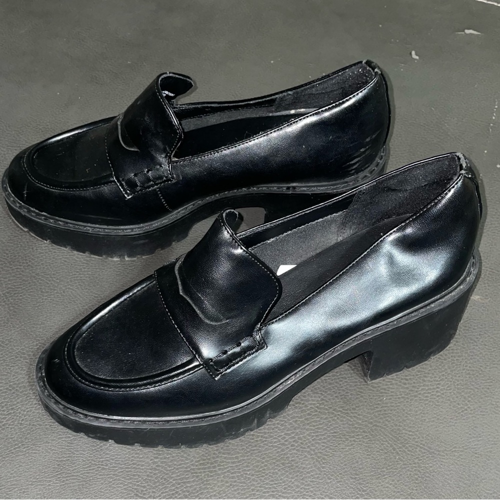 Universal Thread Chunky Platform Loafers | Black Lug Sole Penny Loafer | Size 10